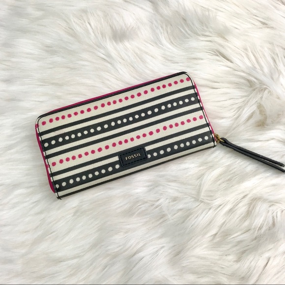 Fossil Handbags - NWT Fossil Eliza clutch wallet, pink and navy